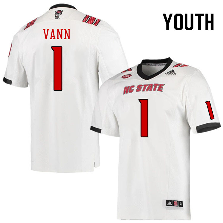 Youth #1 Davin Vann NC State Wolfpack College Football Jerseys Stitched Sale-White